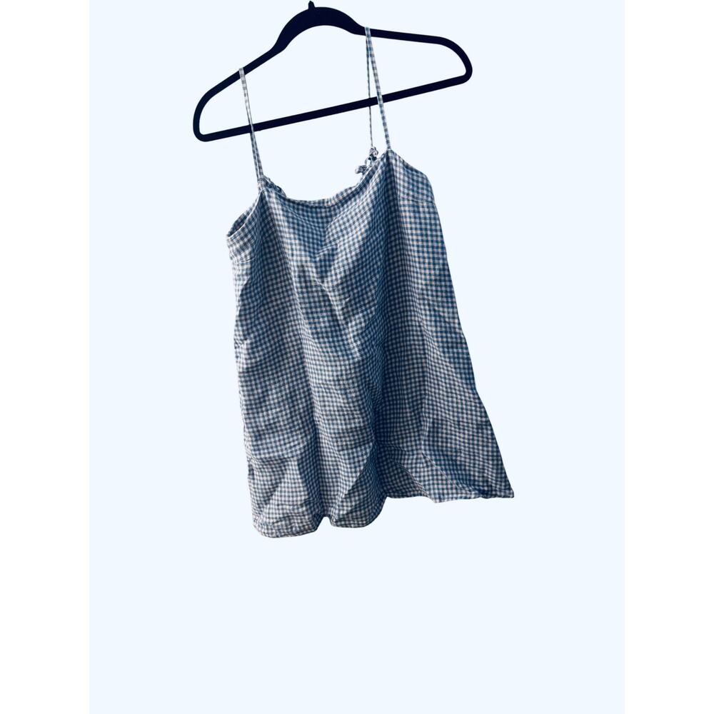 Reformation Aubree Linen Dress in a blue and white gingham print size small - Picture 3 of 11